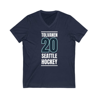 V-neck Tolvanen 20 Seattle Hockey Black Vertical Design Unisex V-Neck Tee