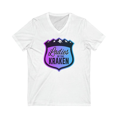 V-neck Ladies Of The Kraken Gradient Colors Unisex V-Neck Tee