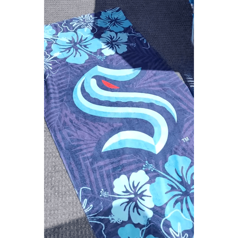Seattle Kraken Hawaiian Floral Pool Beach Towel