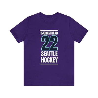 T-Shirt Bjorkstrand 22 Seattle Hockey Black Vertical Design Unisex T-Shirt