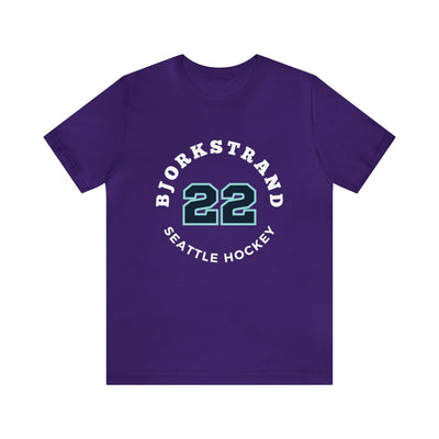 T-Shirt Bjorkstrand 22 Seattle Hockey Number Arch Design Unisex T-Shirt