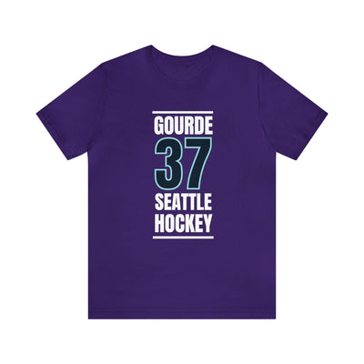 T-Shirt Gourde 37 Seattle Hockey Black Vertical Design Unisex T-Shirt