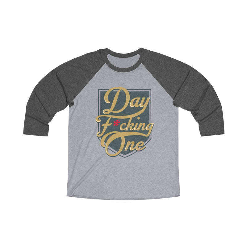 Long-sleeve "Day F*cking One" William Karlsson Vegas Golden Knights Unisex Tri-Blend Raglan Shirt (FRONT DESIGN ONLY)