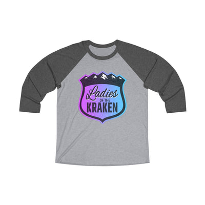 Long-sleeve Ladies Of The Kraken Gradient Colors Unisex Tri-Blend 3/4 Sleeve Raglan Baseball Shirt