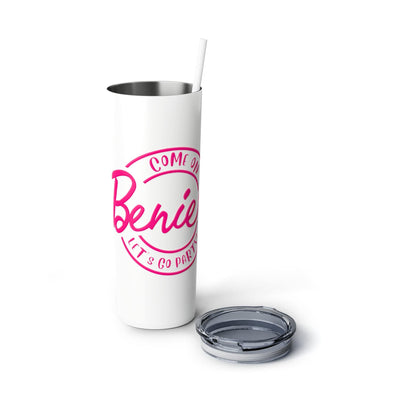 Mug Beniers Let's Go Party Skinny Steel Tumbler with Straw, 20oz