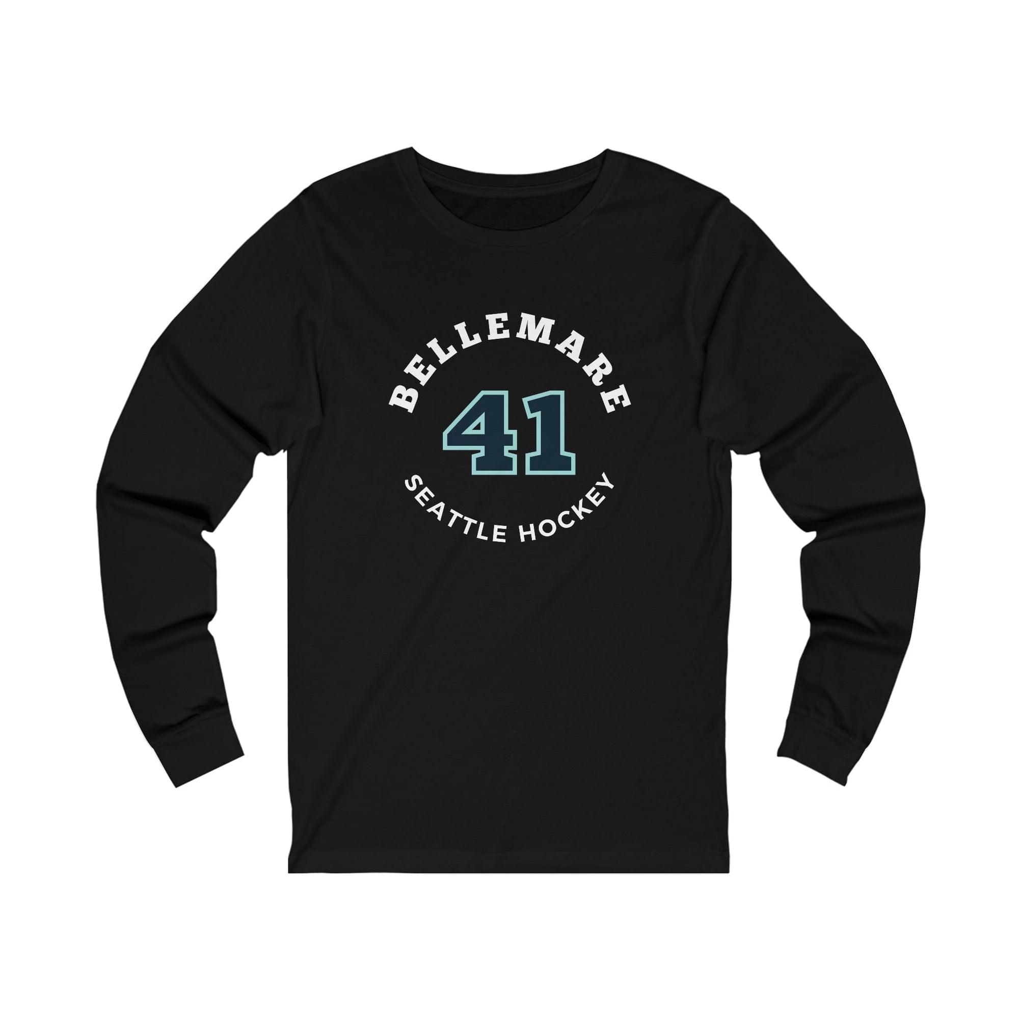 Long-sleeve Bellemare 41 Seattle Hockey Number Arch Design Unisex Jersey Long Sleeve Shirt