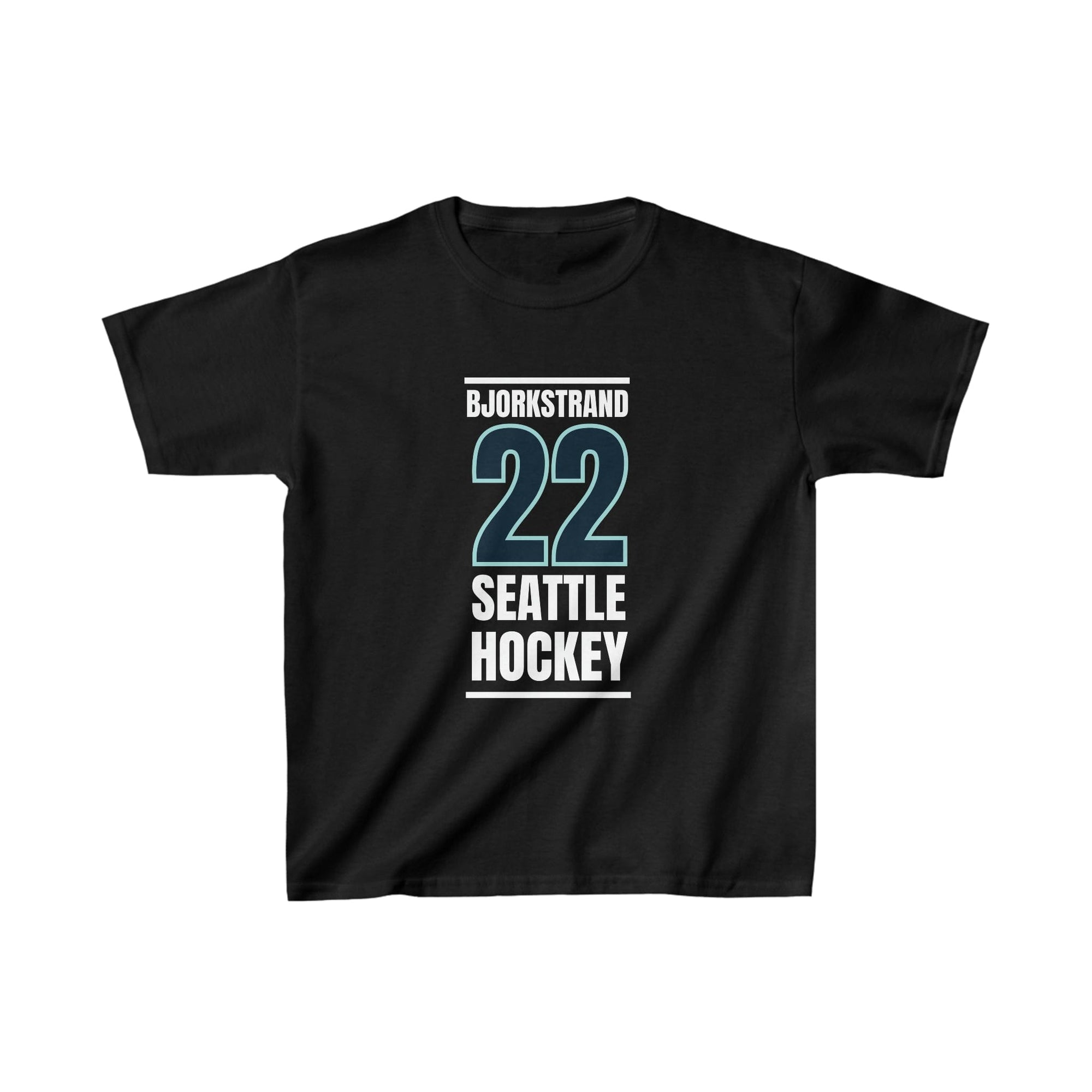 Kids clothes Bjorkstrand 22 Seattle Hockey Black Vertical Design Kids Tee