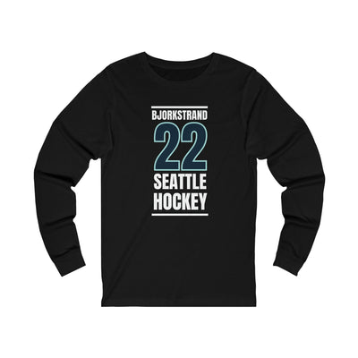 Long-sleeve Bjorkstrand 22 Seattle Hockey Black Vertical Design Unisex Jersey Long Sleeve Shirt