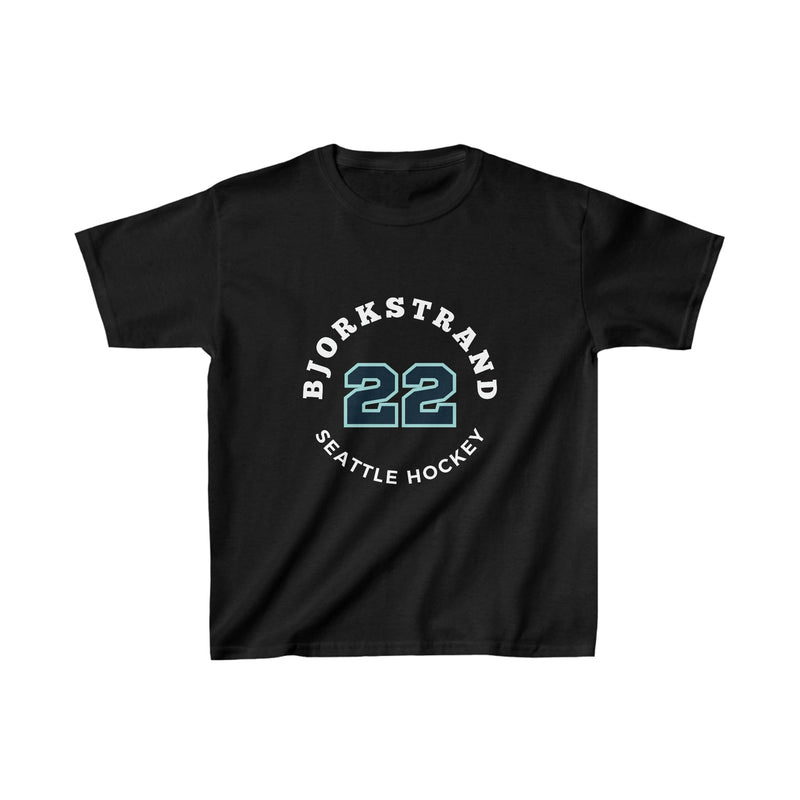 Kids clothes Bjorkstrand 22 Seattle Hockey Number Arch Design Kids Tee