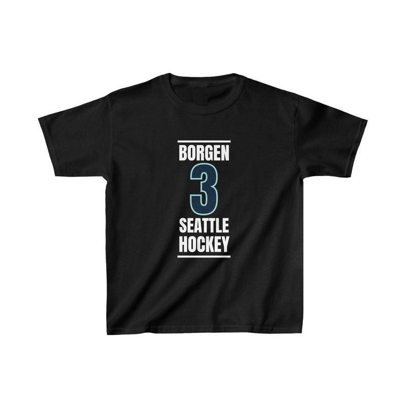 Kids clothes Borgen 3 Seattle Hockey Black Vertical Design Kids Tee