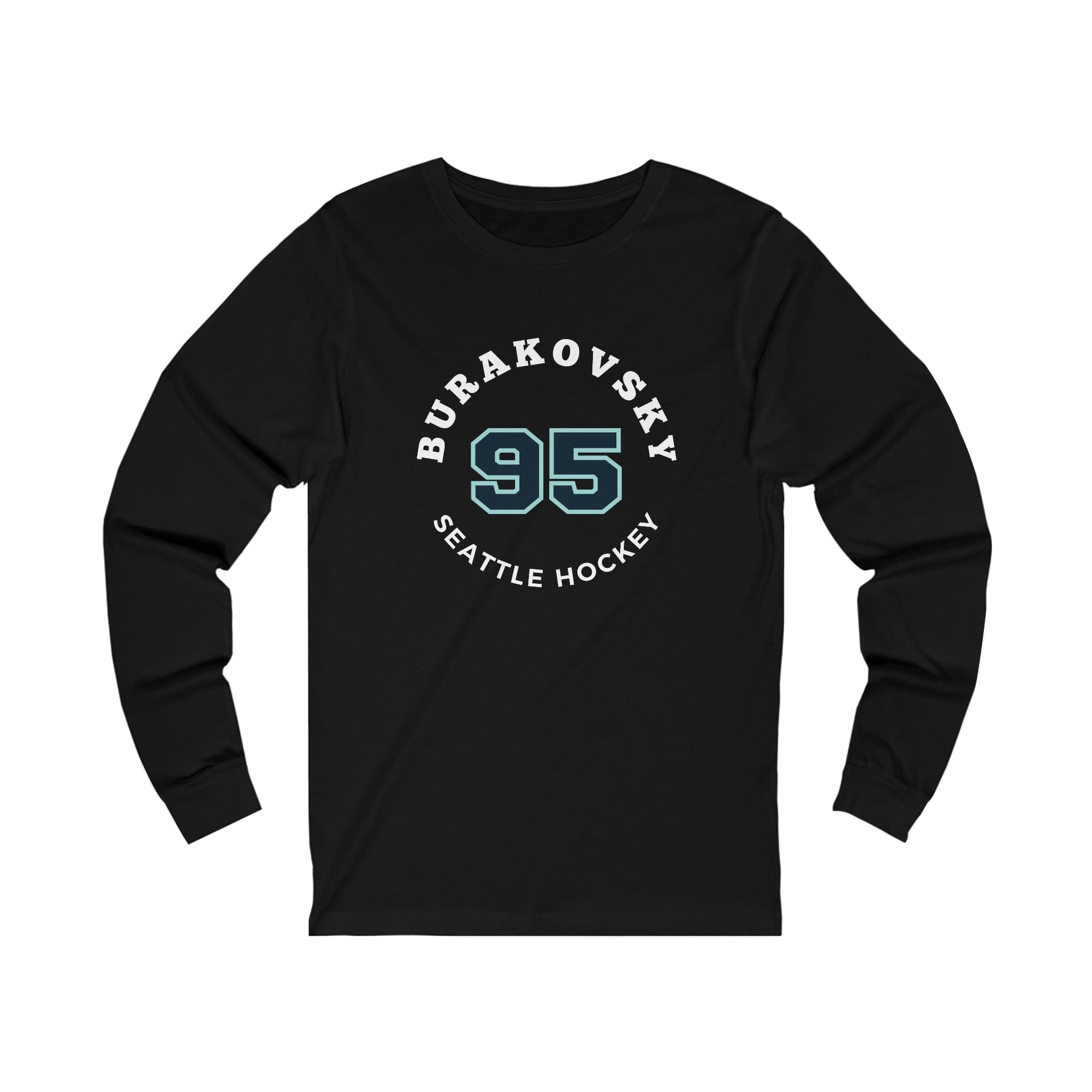 Long-sleeve Burakovsky 95 Seattle Hockey Number Arch Design Unisex Jersey Long Sleeve Shirt