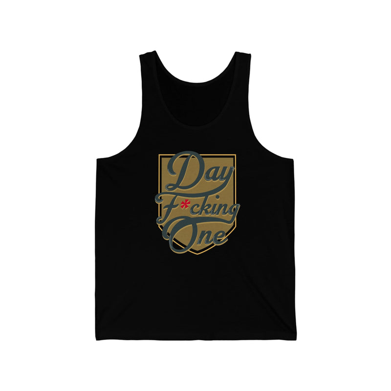 Tank Top "Day F*cking One" Vegas Golden Knights Fan Gold Design Unisex Tank Top (FRONT DESIGN ONLY)