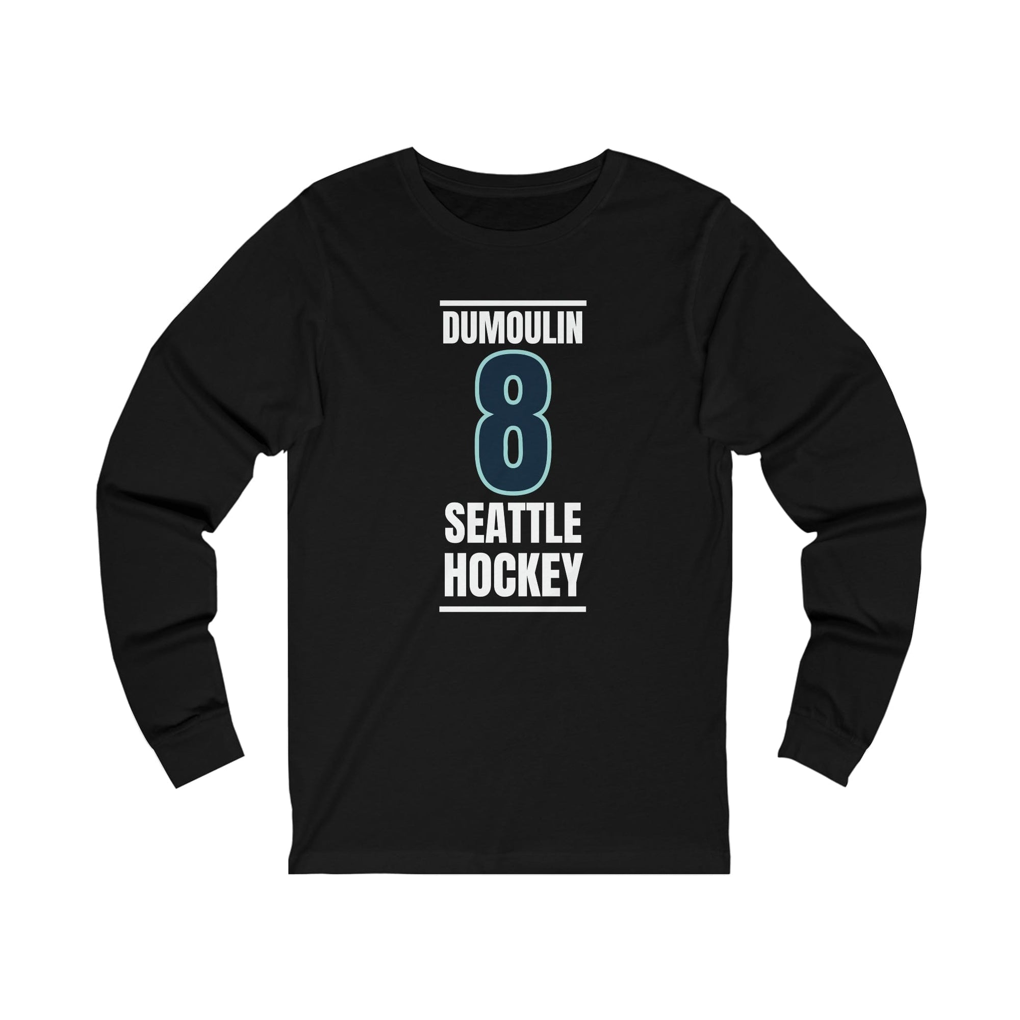 Long-sleeve Dumoulin 8 Seattle Hockey Black Vertical Design Unisex Jersey Long Sleeve Shirt