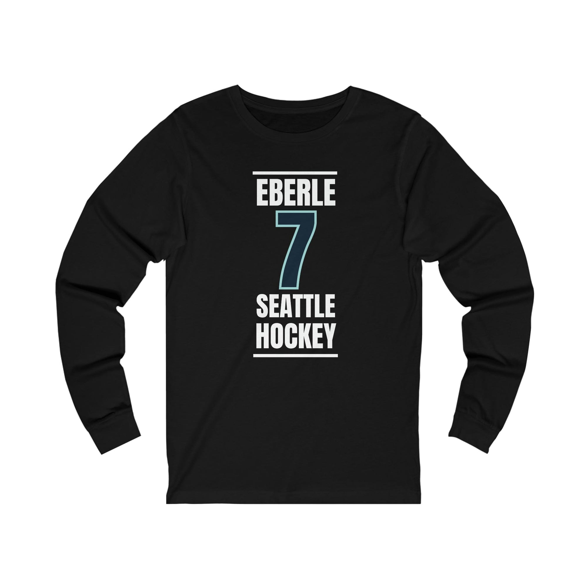 Long-sleeve Eberle 7 Seattle Hockey Black Vertical Design Unisex Jersey Long Sleeve Shirt