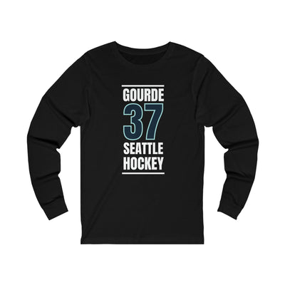 Long-sleeve Gourde 37 Seattle Hockey Black Vertical Design Unisex Jersey Long Sleeve Shirt