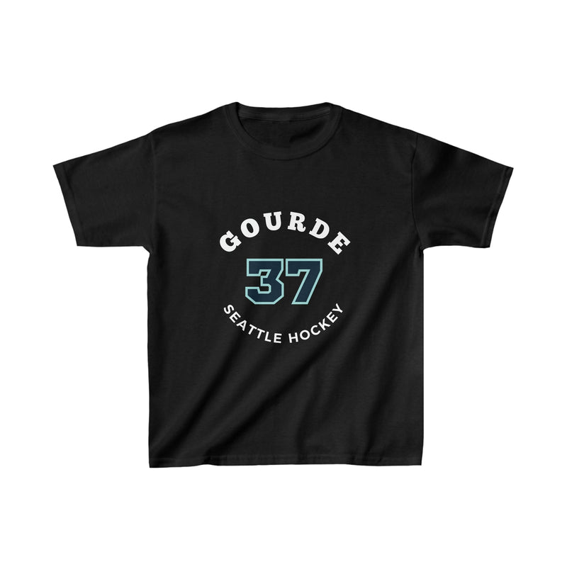 Kids clothes Gourde 37 Seattle Hockey Number Arch Design Kids Tee