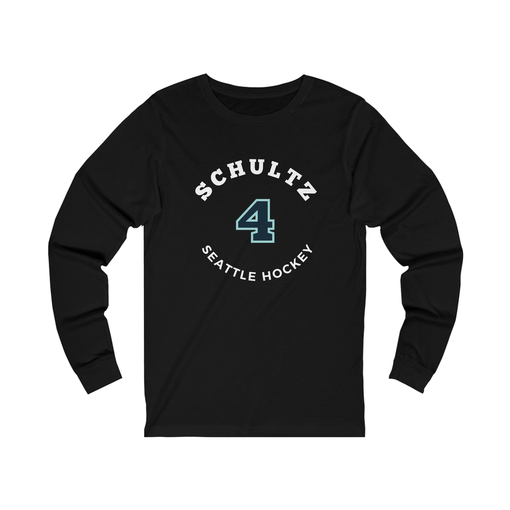 Long-sleeve Schultz 4 Seattle Hockey Number Arch Design Unisex Jersey Long Sleeve Shirt