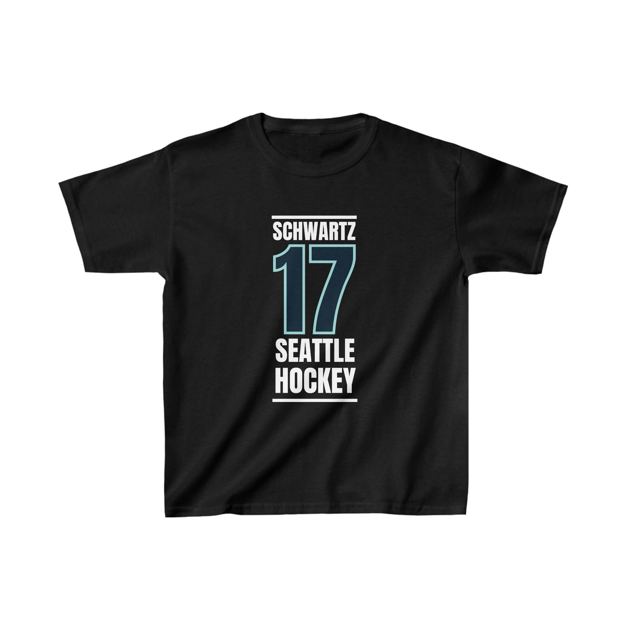 Kids clothes Schwartz 17 Seattle Hockey Black Vertical Design Kids Tee