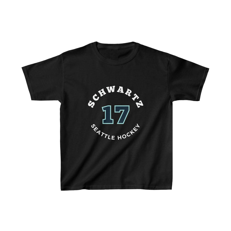Kids clothes Schwartz 17 Seattle Hockey Number Arch Design Kids Tee