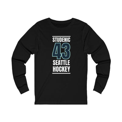 Long-sleeve Studenic 43 Seattle Hockey Black Vertical Design Unisex Jersey Long Sleeve Shirt