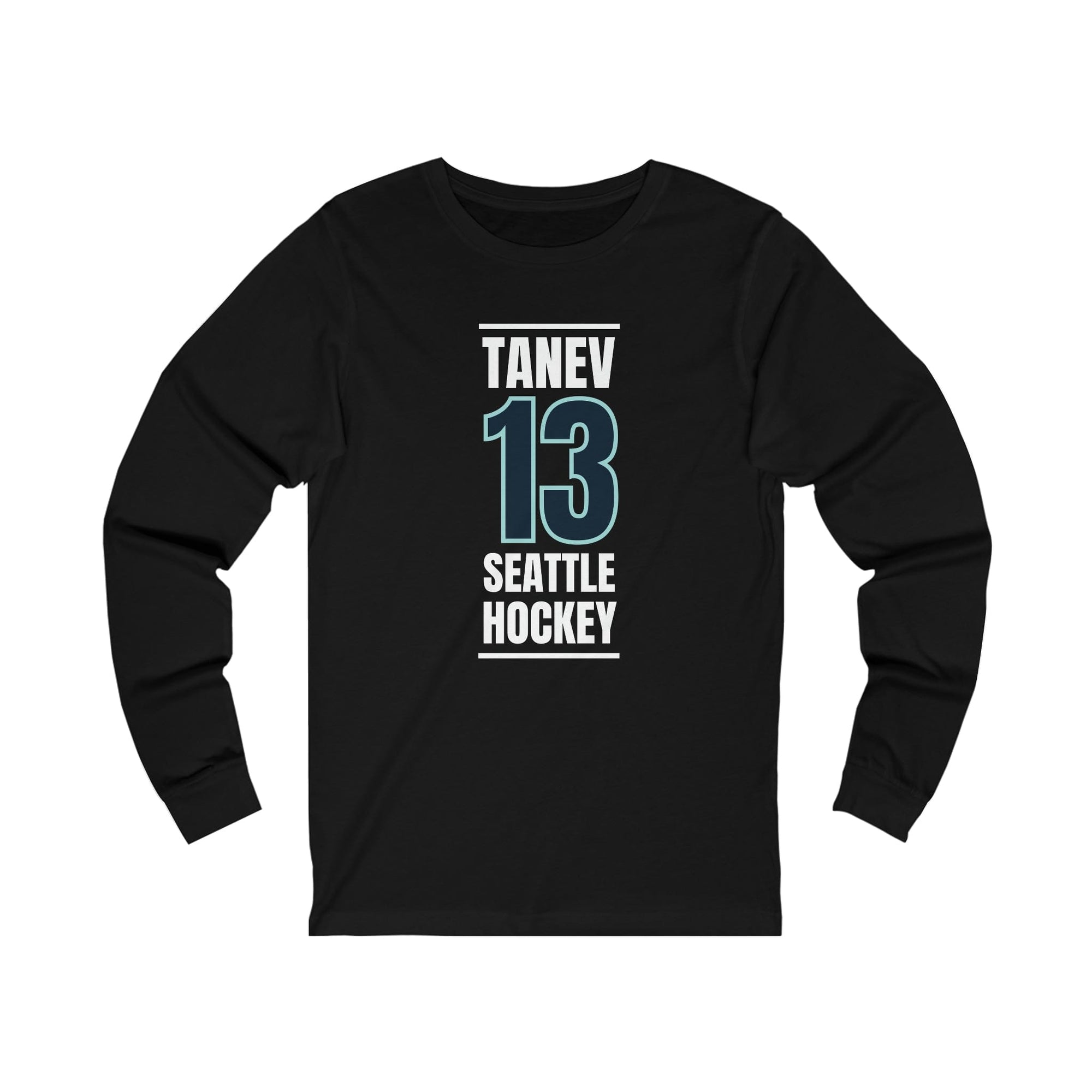 Long-sleeve Tanev 13 Seattle Hockey Black Vertical Design Unisex Jersey Long Sleeve Shirt