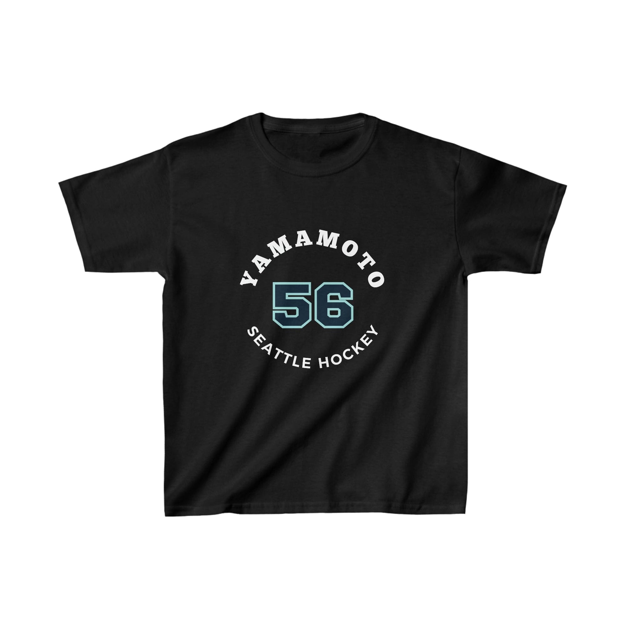 Kids clothes Yamamoto 56 Seattle Hockey Number Arch Design Kids Tee