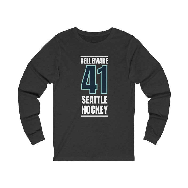 Long-sleeve Bellemare 41 Seattle Hockey Black Vertical Design Unisex Jersey Long Sleeve Shirt