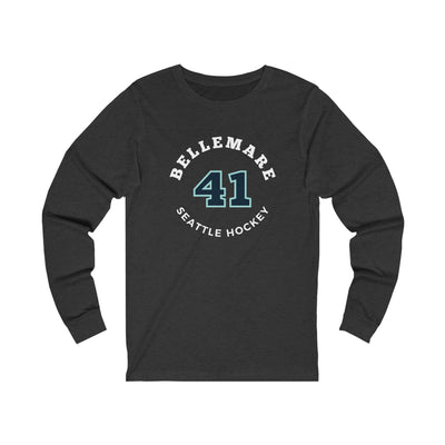 Long-sleeve Bellemare 41 Seattle Hockey Number Arch Design Unisex Jersey Long Sleeve Shirt