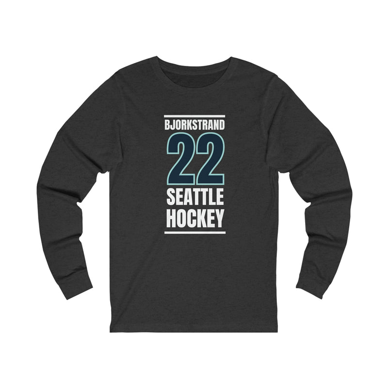 Long-sleeve Bjorkstrand 22 Seattle Hockey Black Vertical Design Unisex Jersey Long Sleeve Shirt