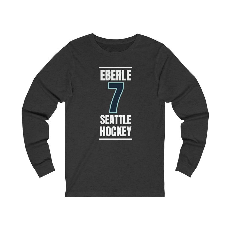 Long-sleeve Eberle 7 Seattle Hockey Black Vertical Design Unisex Jersey Long Sleeve Shirt