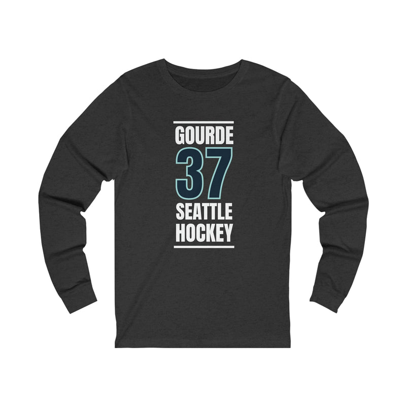 Long-sleeve Gourde 37 Seattle Hockey Black Vertical Design Unisex Jersey Long Sleeve Shirt