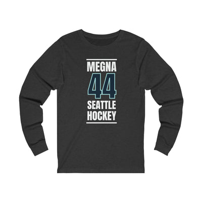 Long-sleeve Megna 44 Seattle Hockey Black Vertical Design Unisex Jersey Long Sleeve Shirt