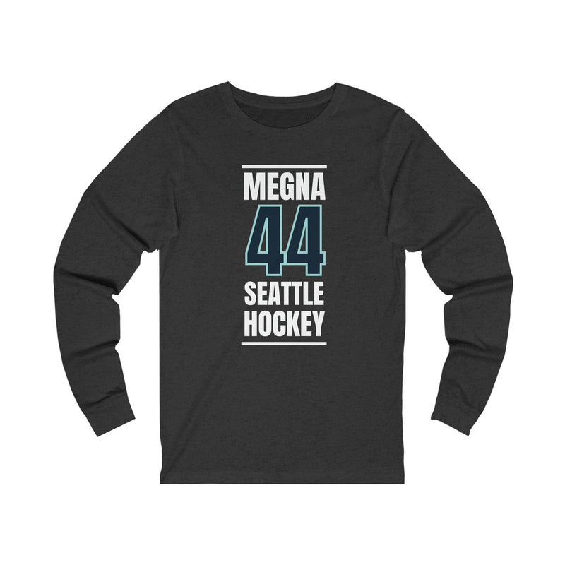 Long-sleeve Megna 44 Seattle Hockey Black Vertical Design Unisex Jersey Long Sleeve Shirt