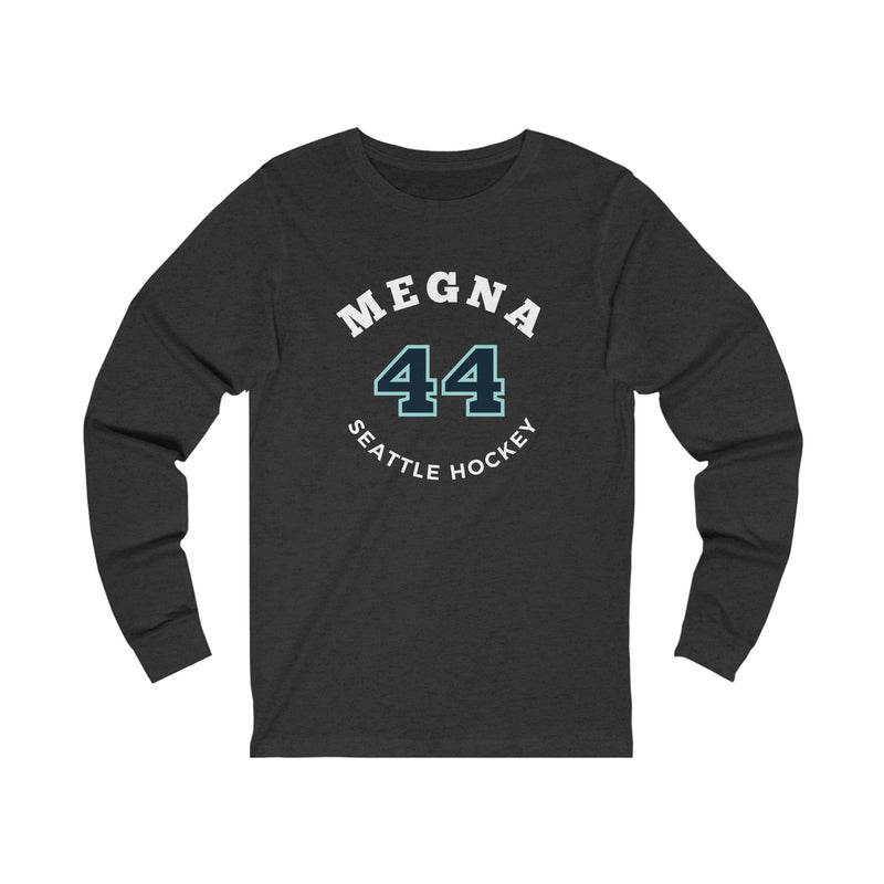 Long-sleeve Megna 44 Seattle Hockey Number Arch Design Unisex Jersey Long Sleeve Shirt
