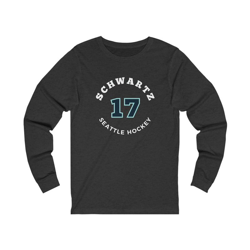 Long-sleeve Schwartz 17 Seattle Hockey Number Arch Design Unisex Jersey Long Sleeve Shirt