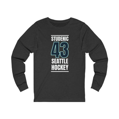 Long-sleeve Studenic 43 Seattle Hockey Black Vertical Design Unisex Jersey Long Sleeve Shirt