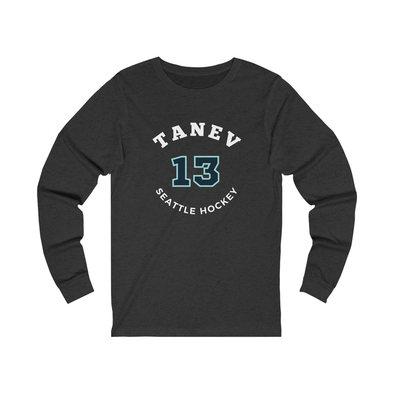 Long-sleeve Tanev 13 Seattle Hockey Number Arch Design Unisex Jersey Long Sleeve Shirt