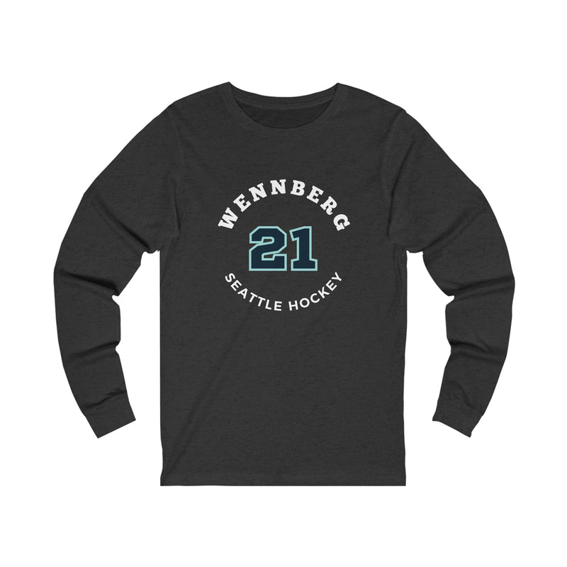 Long-sleeve Wennberg 21 Seattle Hockey Number Arch Design Unisex Jersey Long Sleeve Shirt
