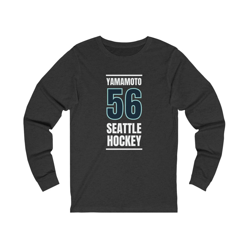 Long-sleeve Yamamoto 56 Seattle Hockey Black Vertical Design Unisex Jersey Long Sleeve Shirt
