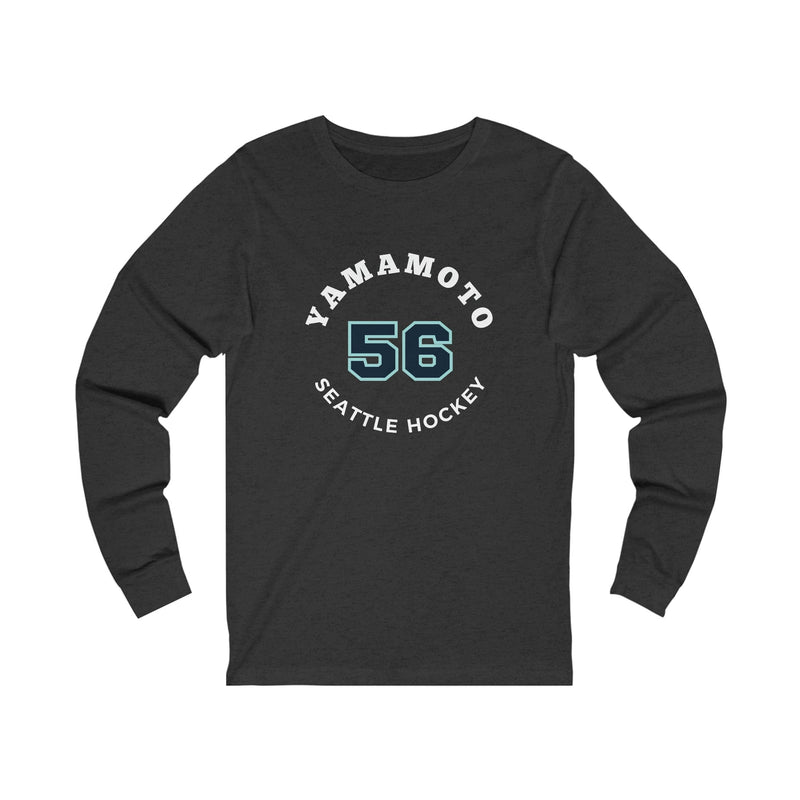 Long-sleeve Yamamoto 56 Seattle Hockey Number Arch Design Unisex Jersey Long Sleeve Shirt