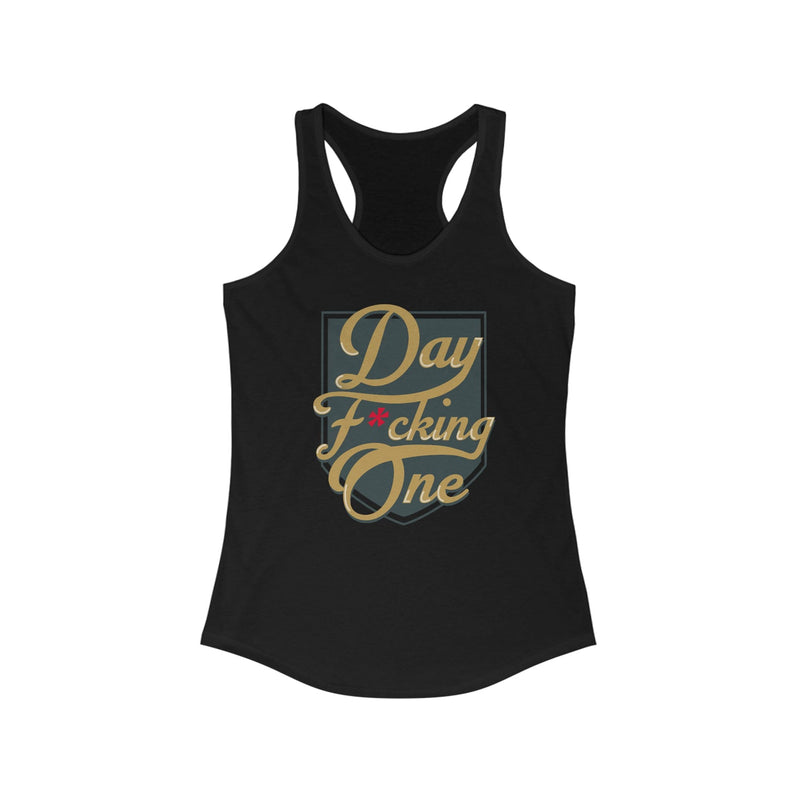 Tank Top "Day F*cking One" William Karlsson Vegas Golden Knights Women's Ideal Racerback Tank (FRONT DESIGN ONLY)