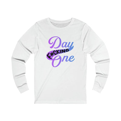 Long-sleeve "Day F*cking One" Retro Design Gradient Colors Unisex Long Sleeve Shirt