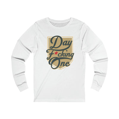 Long-sleeve "Day F*cking One" Vegas Golden Knights Fan Gold Design Unisex Long Sleeve Shirt (FRONT DESIGN ONLY)