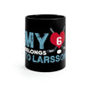 Mug My Heart Belongs To Larsson Black Coffee Mug, 11oz
