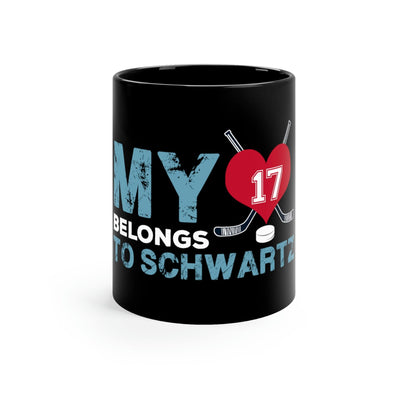 Mug My Heart Belongs To Schwartz Black Coffee Mug, 11oz