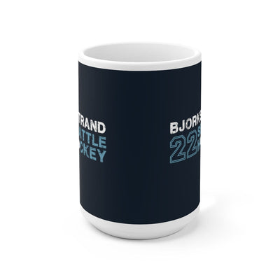 Mug Bjorkstrand 22 Seattle Hockey Ceramic Coffee Mug In Deep Sea Blue, 15oz