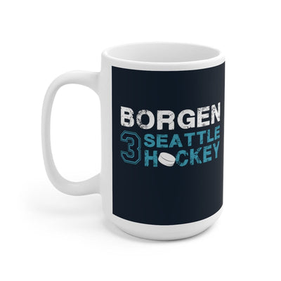 Mug Borgen 3 Seattle Hockey Ceramic Coffee Mug In Deep Sea Blue, 15oz