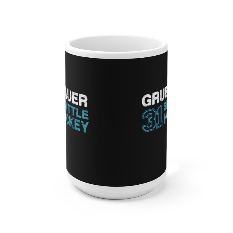 Mug Grubauer 31 Seattle Hockey Ceramic Coffee Mug In Black, 15oz