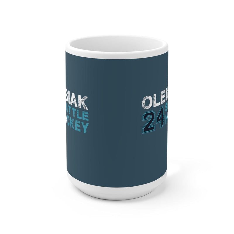 Mug Oleksiak 24 Seattle Hockey Ceramic Coffee Mug In Boundless Blue, 15oz