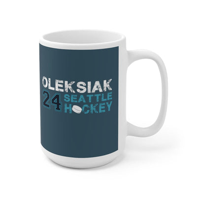 Mug Oleksiak 24 Seattle Hockey Ceramic Coffee Mug In Boundless Blue, 15oz
